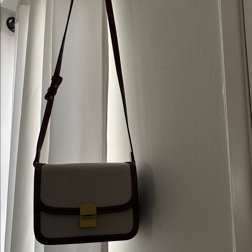 Mango Cream and Brown Crossbody Bag